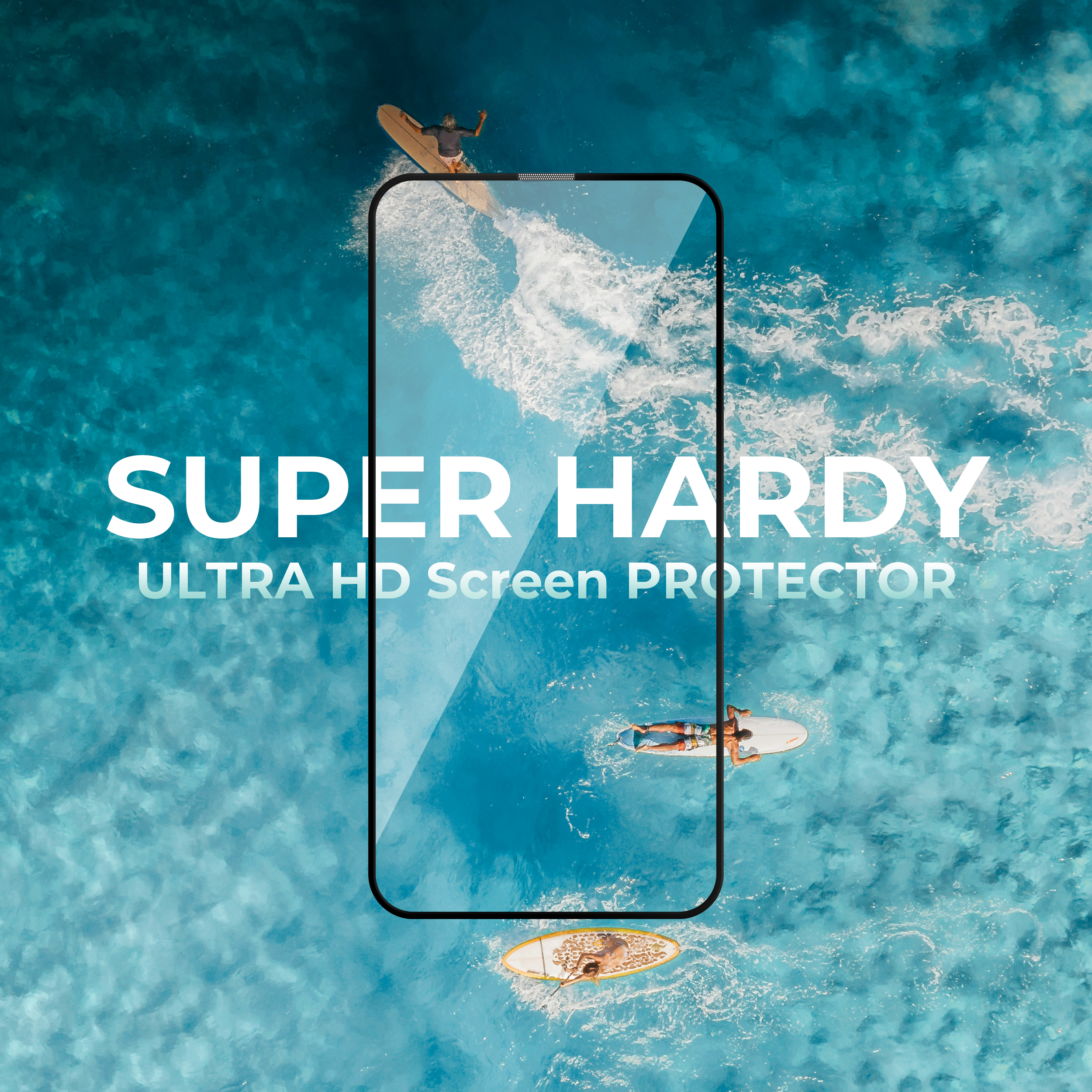 محافظ شیشه ای صفحه نمایش بسیار شفاف مدل SUPER HARDY برای آیفون 16 پرو مکس