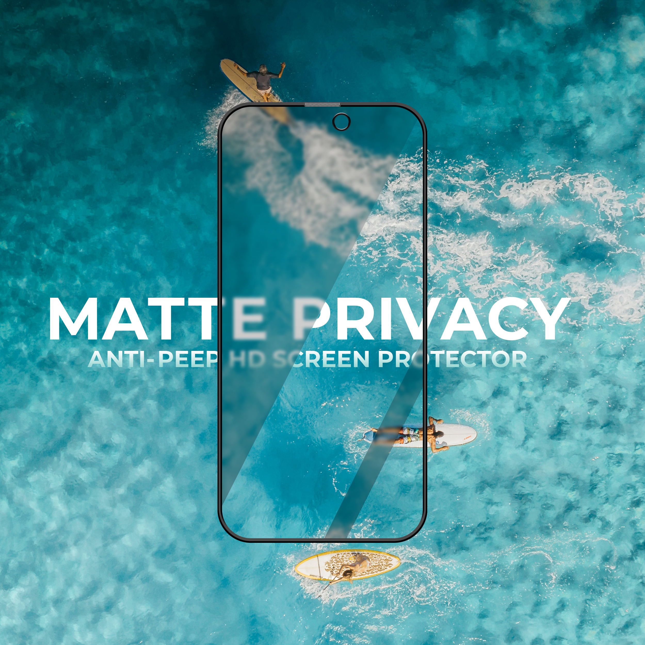 محافظ شیشه ای صفحه پرایوسی مدل MATTE PRIVACY برای آیفون 16 پر و 16 پرو مکس