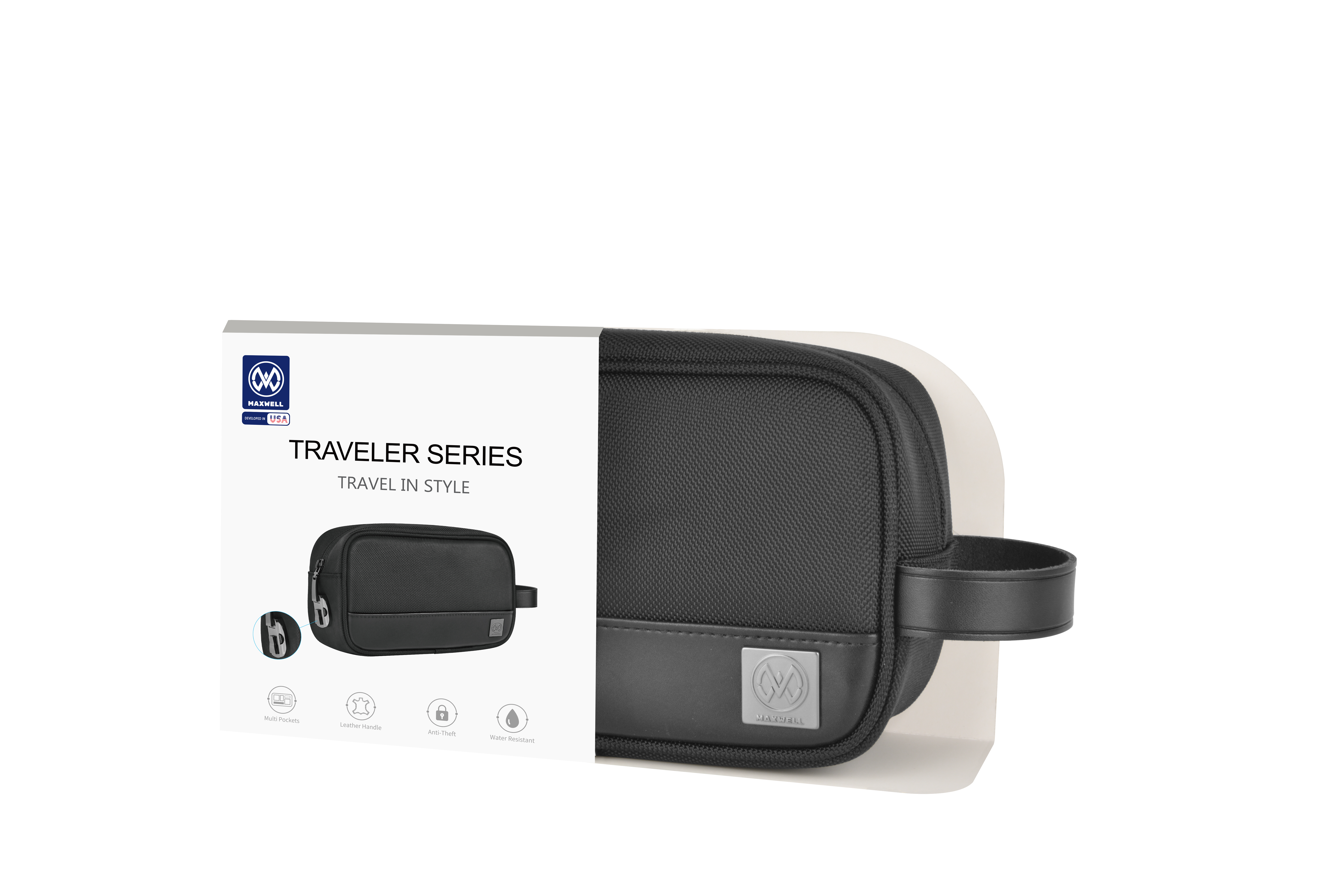 کیف دستی لوازم جانبی مدل Traveler با دسته چرمی و قفل رمزدار
