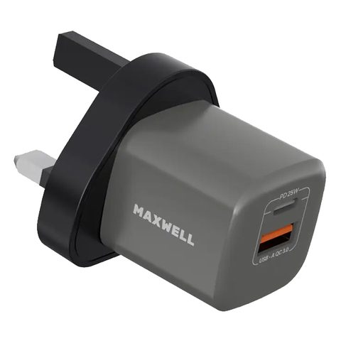 شارژر دیواری 25 وات 2 پورت مدل CHARGEMAX سه پین با فناوری PD