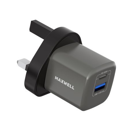شارژر دیواری 35 وات 2 پورت مدل CHARGEMAX سه پین با فناوری PD