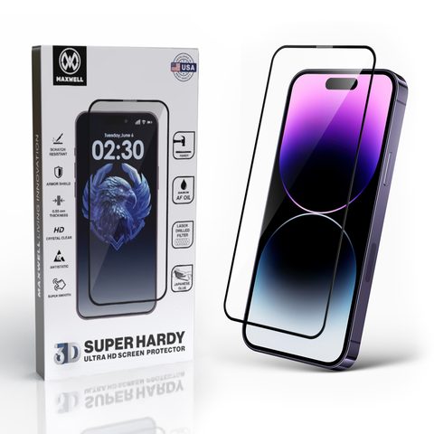 محافظ شیشه ای صفحه نمایش بسیار شفاف مدل SUPER HARDY برای آیفون 14 پرو مکس