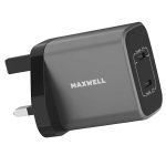 شارژر 45 وات دیواری مکسول مدل HYPER BOOST با دو پورت USB-C (PD)