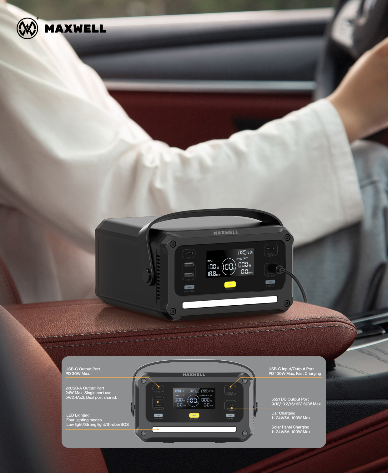 Maxwell Power Station - CE304 200W- lifestyle pic5 پاور استیشن 200 وات 60000 میلیآمپر